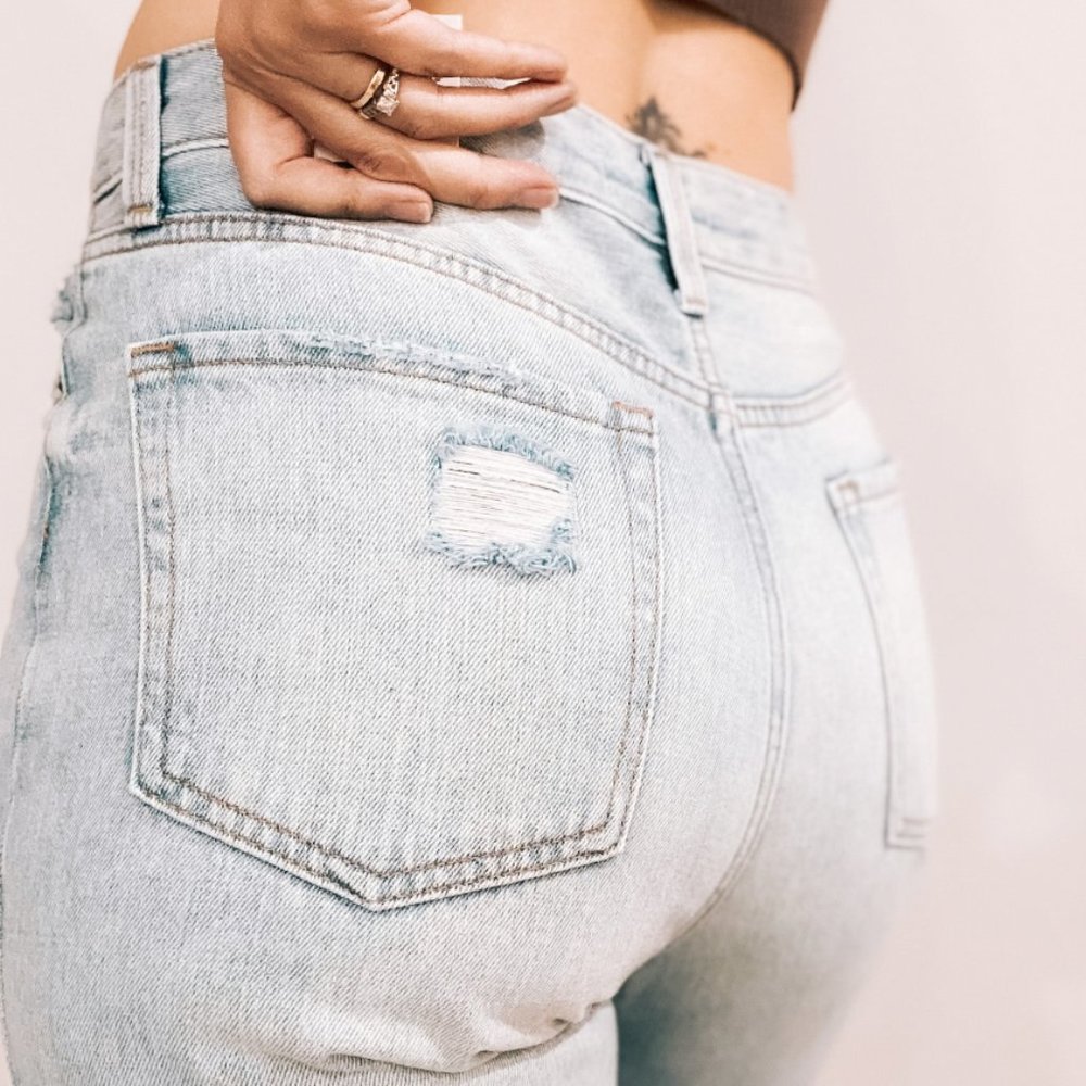 High Rise Straight Denim - Picture 2 of 3